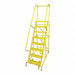 Rolling Ladder Steel 61In. H. Yellow