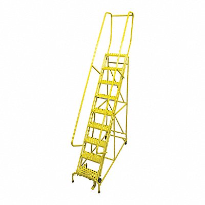 Rolling Ladder Steel 120In. H. Yellow