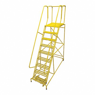 Rolling Ladder Steel 120In. H. Yellow