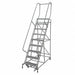 Rolling Ladder Steel 120In. H. Yellow