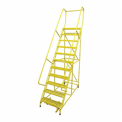 Rolling Ladder Steel 140In. H. Yellow