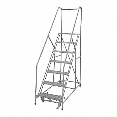 Rolling Ladder Steel 100In. H. Gray