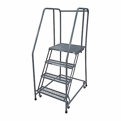 Rolling Ladder Steel 70In. H. Gray