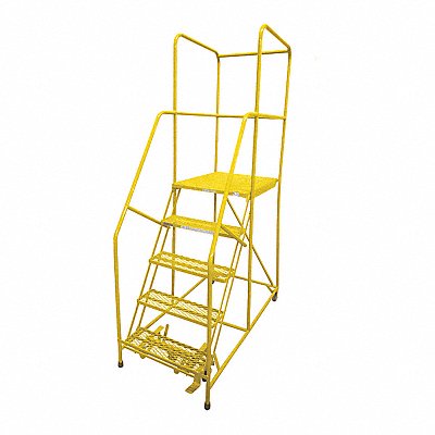 Rolling Ladder Steel 80In. H. Yellow