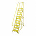 Rolling Ladder Steel 140In. H. Yellow