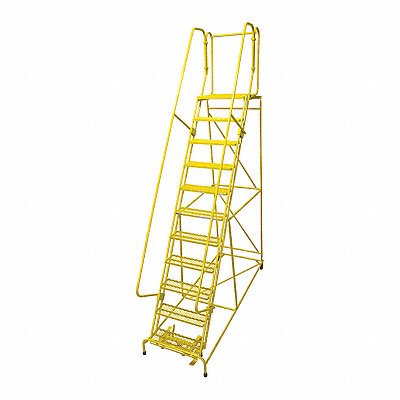 Rolling Ladder Steel 140In. H. Yellow