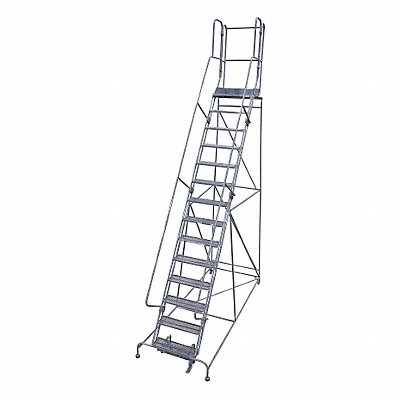 Rolling Ladder Steel 100In. H. Gray