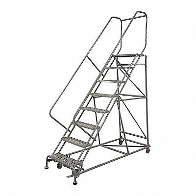 Rolling Ladder Steel 140In. H. Gray