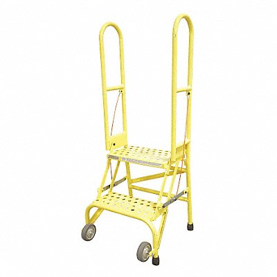 Rolling Ladder Steel 50In. H. Yellow