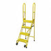 Rolling Ladder Steel 70In. H. Yellow