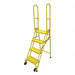 Rolling Ladder Steel 70In. H. Yellow