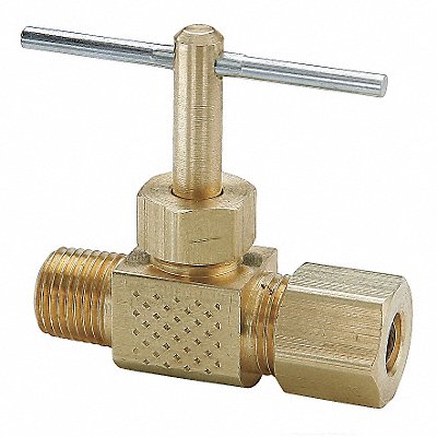 Needle Valve 1/4 in Compressn-Male Pipe