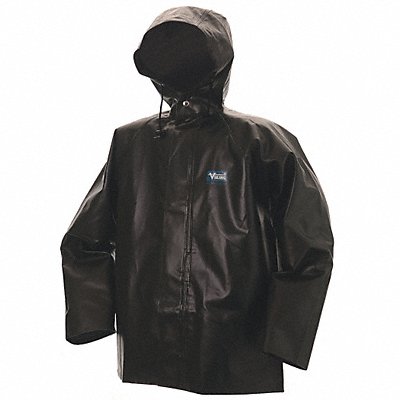 Rain Jacket w/Hood 0.45mm PVC Green XL