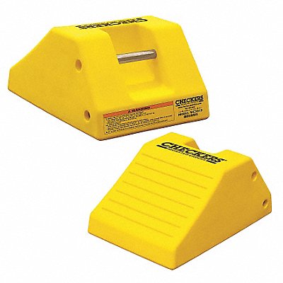 Wheel Chock 10-19/32In H Urethane Yellow