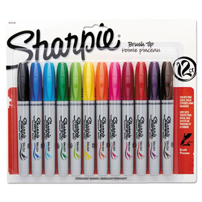 MARKER,BRUSH TP,12/ST,AST