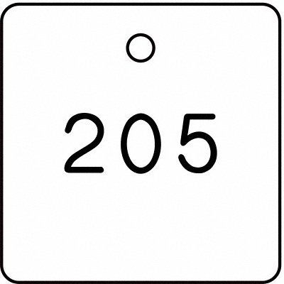 Numbered Tag Plastic 1 1/4in H PK100