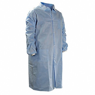 Disp Lab Coat Knit Cuff SMS Blue XL PK25