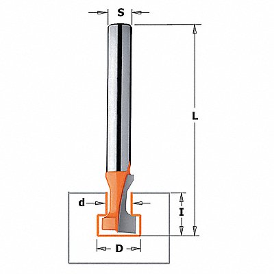 Hinge Mortise Cut Router Bit 3/8 