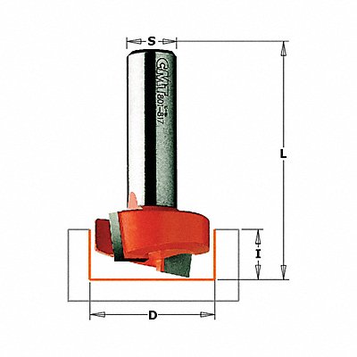 Hinge Mortise Cut Router Bit 1/2 