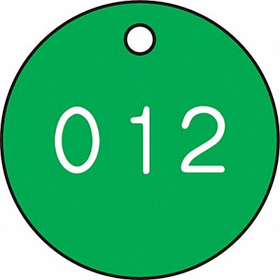 Numbered Tag Plastic 1 1/8in H PK100