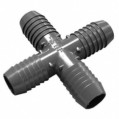 Cross 1 in Pipe Size Insert PVC Gray