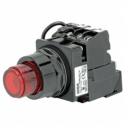 Illuminated Push Button 30mm 1NO/1NC Red