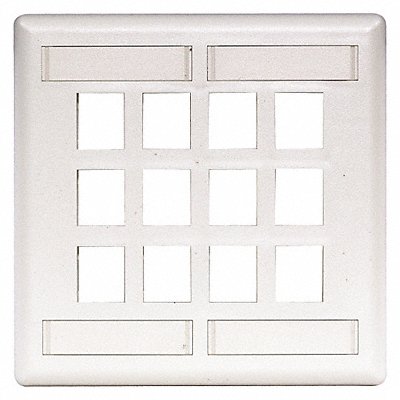 Plate 12 Ports White Flush