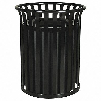 J6407 Trash Can 35 gal Black Steel