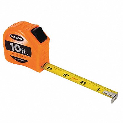 Tape Measure 5/8 In x 10 ft Orange In/Ft