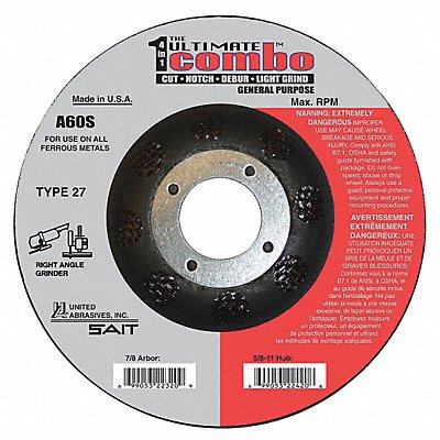 Combo Wheel 5 In D 7/8 In AH 60 Grit