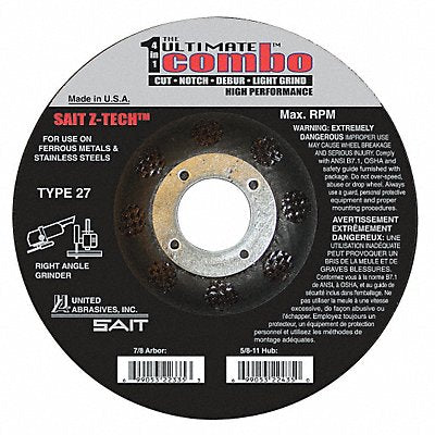Combo Wheel 5 In D 7/8 In AH 60 Grit