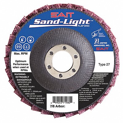 Flap Disc 4.5 In D 7/8 In Arbor 120 Grit