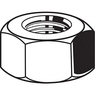 Hex Nut 3/8-24 Gr 8 Steel Plain PK100