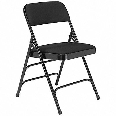 Triple Brace Fold Chair Farbic Blk PK4