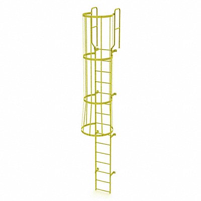 Ladder Steel WalkThru Fixed Cage 15-Rung