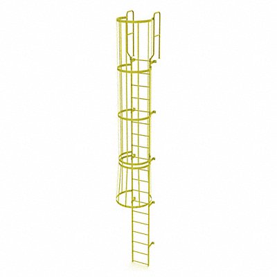 Ladder Steel WalkThru Fixed Cage 19-Rung