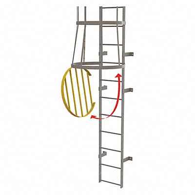 Ladder Fixed Steel Cage Door