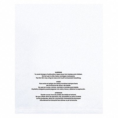 Flat Suffocation Warng Bag 12 x18 PK100