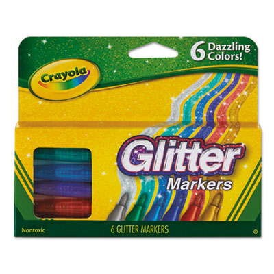 MARKER,GLITTER,6/ST,AST