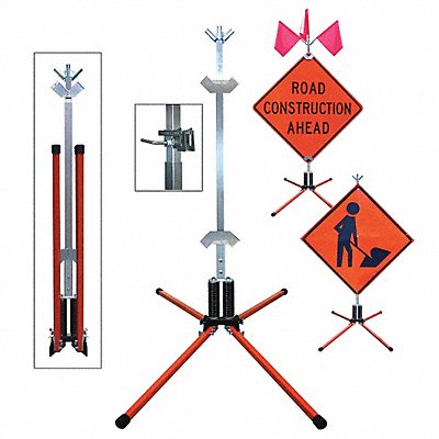 Sign Stand Steel 84 in Maximum Mast H