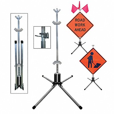 Sign Stand Aluminum 84 in Maximum Mast H