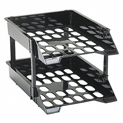 Letter Tray Black Plastic PK2