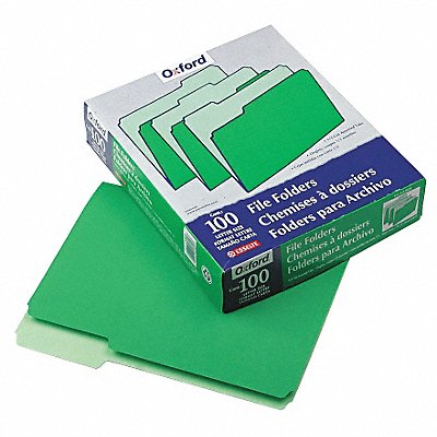 Letter File Folders Green PK100