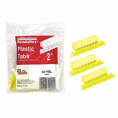 Hanging Folder Insert Plastc Yellow PK25