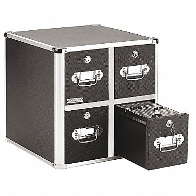 CD/DVD File w/Lock 4-Drawer Black