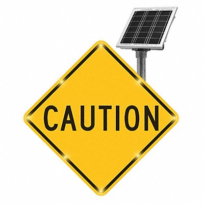 LED Sign Caution Aluminum 30 x 30 