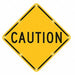 LED Sign Caution Aluminum 30 x 30 