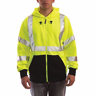 Hi-Vis Hooded Sweatshirt Cl. 3 Lime 2XL