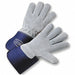 Lthr Palm Gloves Cowhide Blu/Gray L PK12