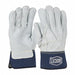 Lthr Palm Gloves Cowhide Blu/Gray X PK12